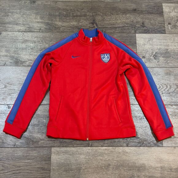 2013-2014 Nike Soccer Team USA Full Zip Jacket Red Blue White - Youth Size XL